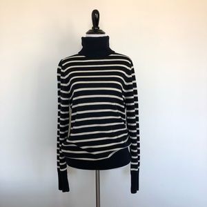 J. Crew Navy & white stripe w/ elbow patches